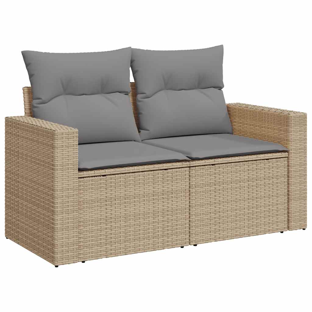 sofasæt til haven 7 dele med hynder polyrattan beige