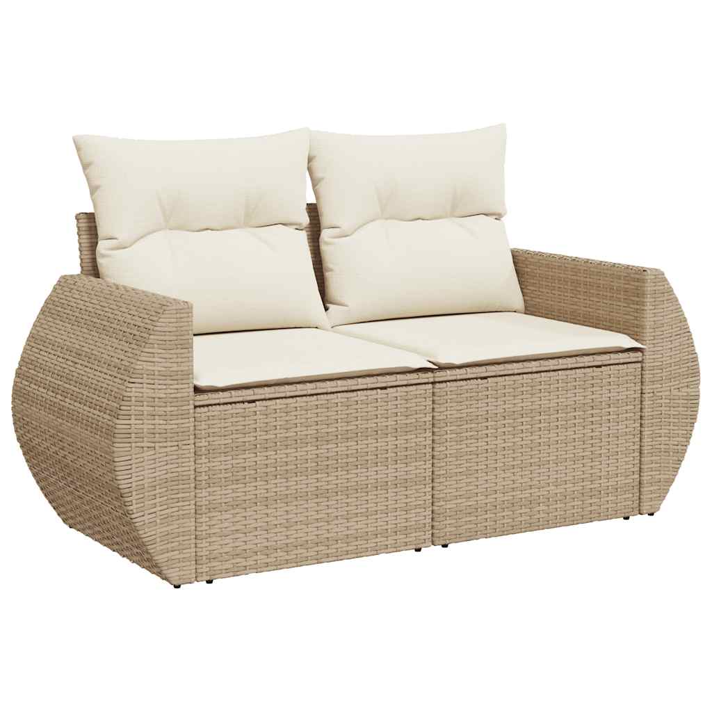 sofasæt til haven 8 dele med hynder polyrattan akacietræ beige