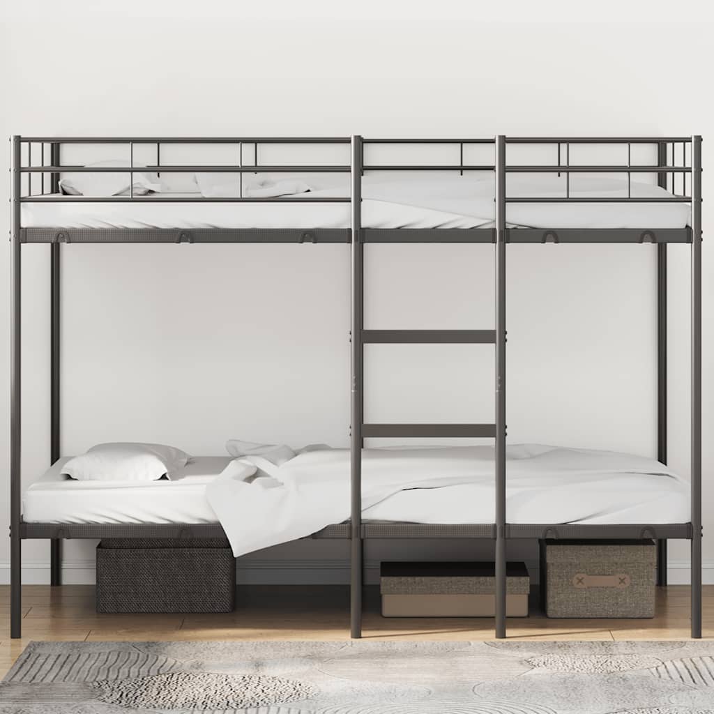 køjeseng uden madras 107x203 cm stål sort