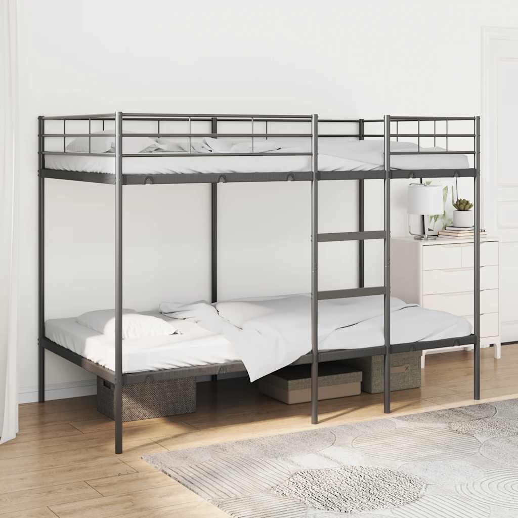 køjeseng uden madras 107x203 cm stål sort