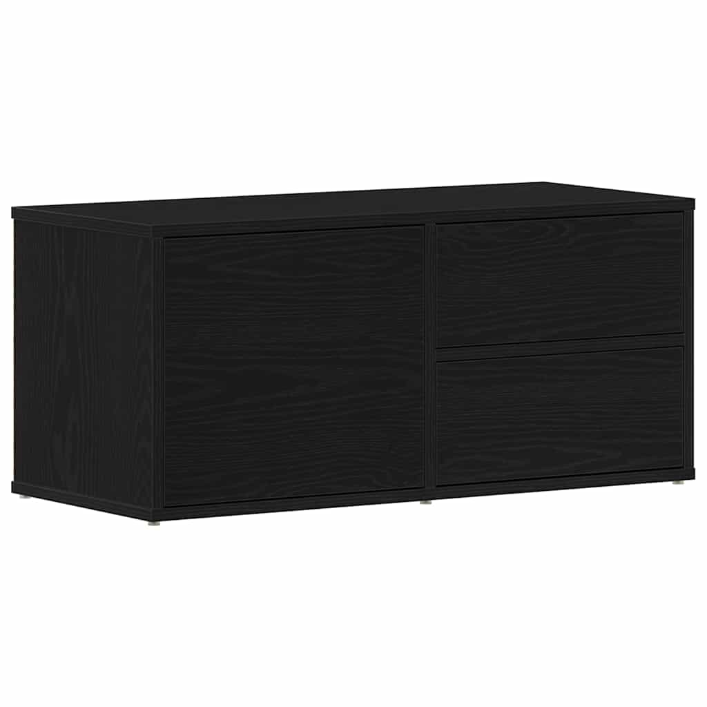 TV-bord med skuffe Sort 80 x 34 x 35.5 cm Konstrueret træ