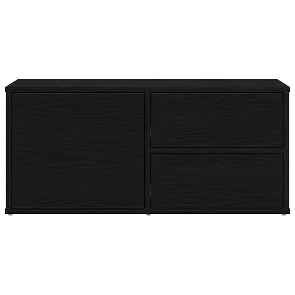 TV-bord med skuffe Sort 80 x 34 x 35.5 cm Konstrueret træ