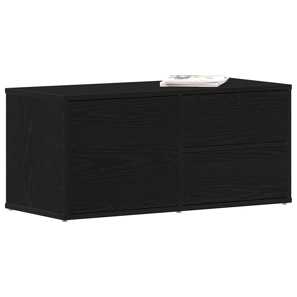 TV-bord med skuffe Sort 80 x 34 x 35.5 cm Konstrueret træ