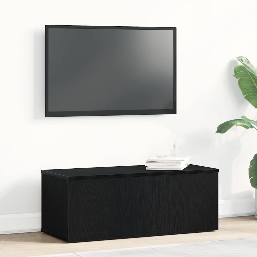 TV-bord med skuffe Sort 80 x 34 x 30 cm Konstrueret træ