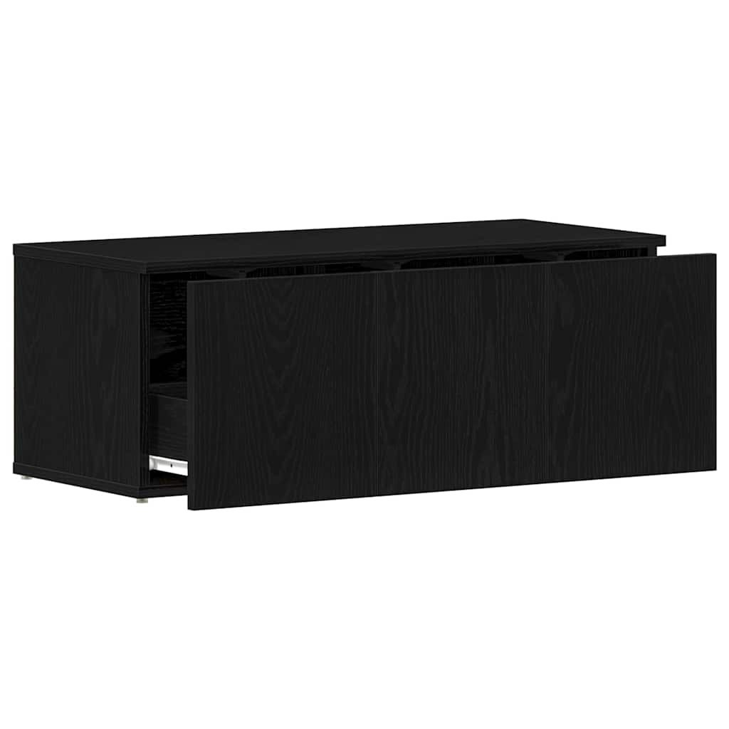 TV-bord med skuffe Sort 80 x 34 x 30 cm Konstrueret træ