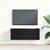 TV skabe Vægmonteret Sort eg 80 x 30 x 30 cm Konstrueret træ