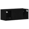 TV skabe Vægmonteret Sort eg 80 x 30 x 30 cm Konstrueret træ
