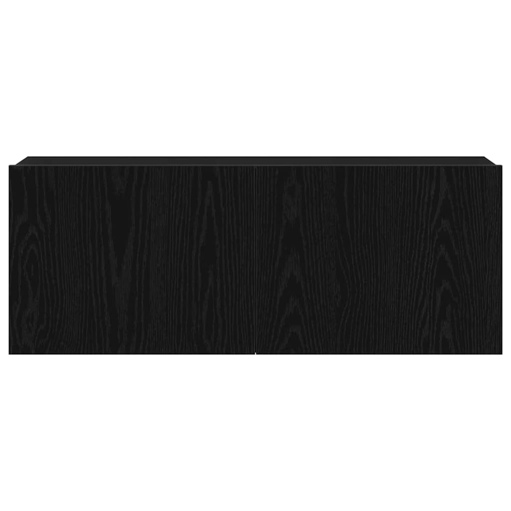TV skabe Vægmonteret Sort eg 80 x 30 x 30 cm Konstrueret træ