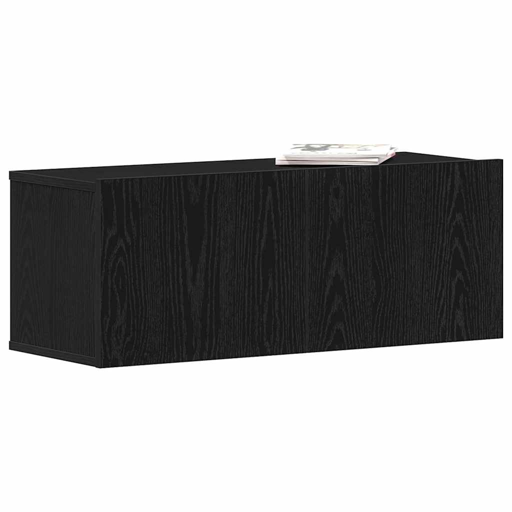 TV skabe Vægmonteret Sort eg 80 x 30 x 30 cm Konstrueret træ
