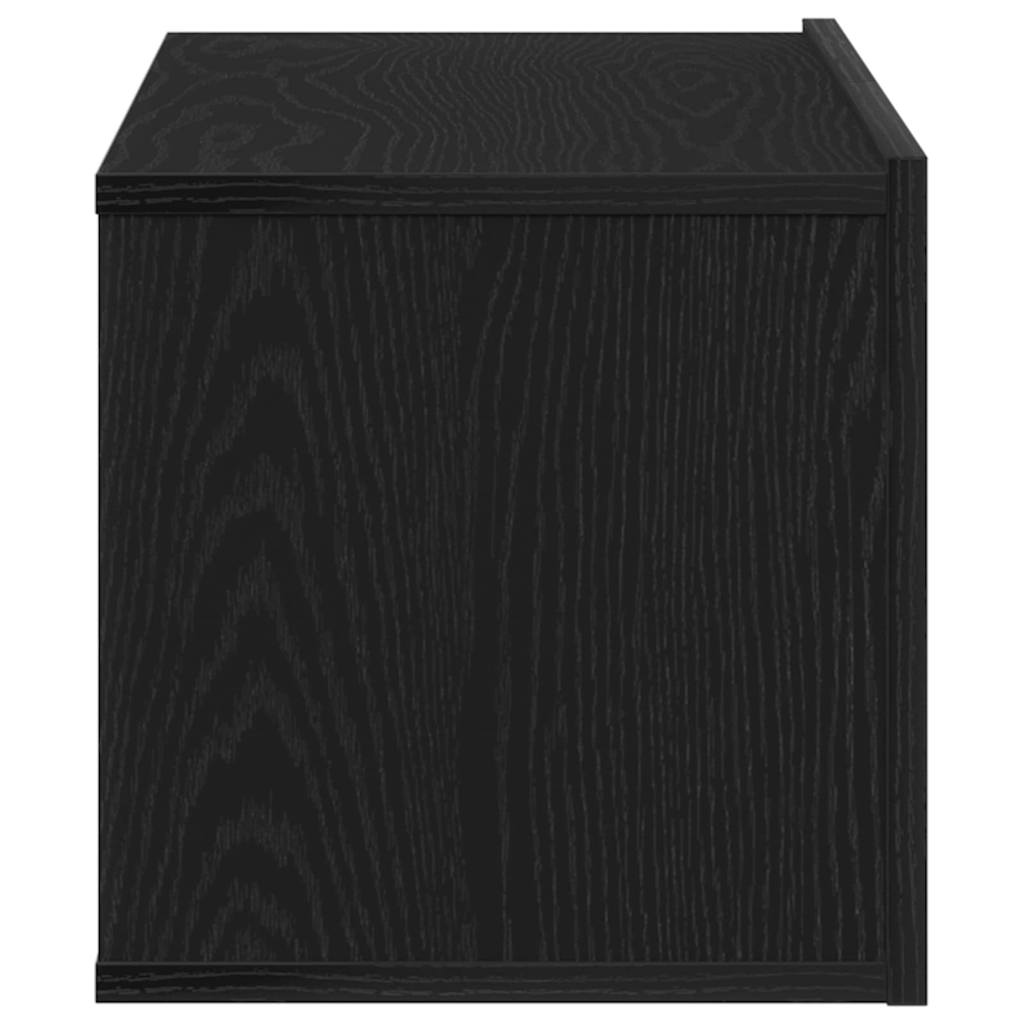 TV skabe Vægmonteret Sort eg 80 x 30 x 30 cm Konstrueret træ