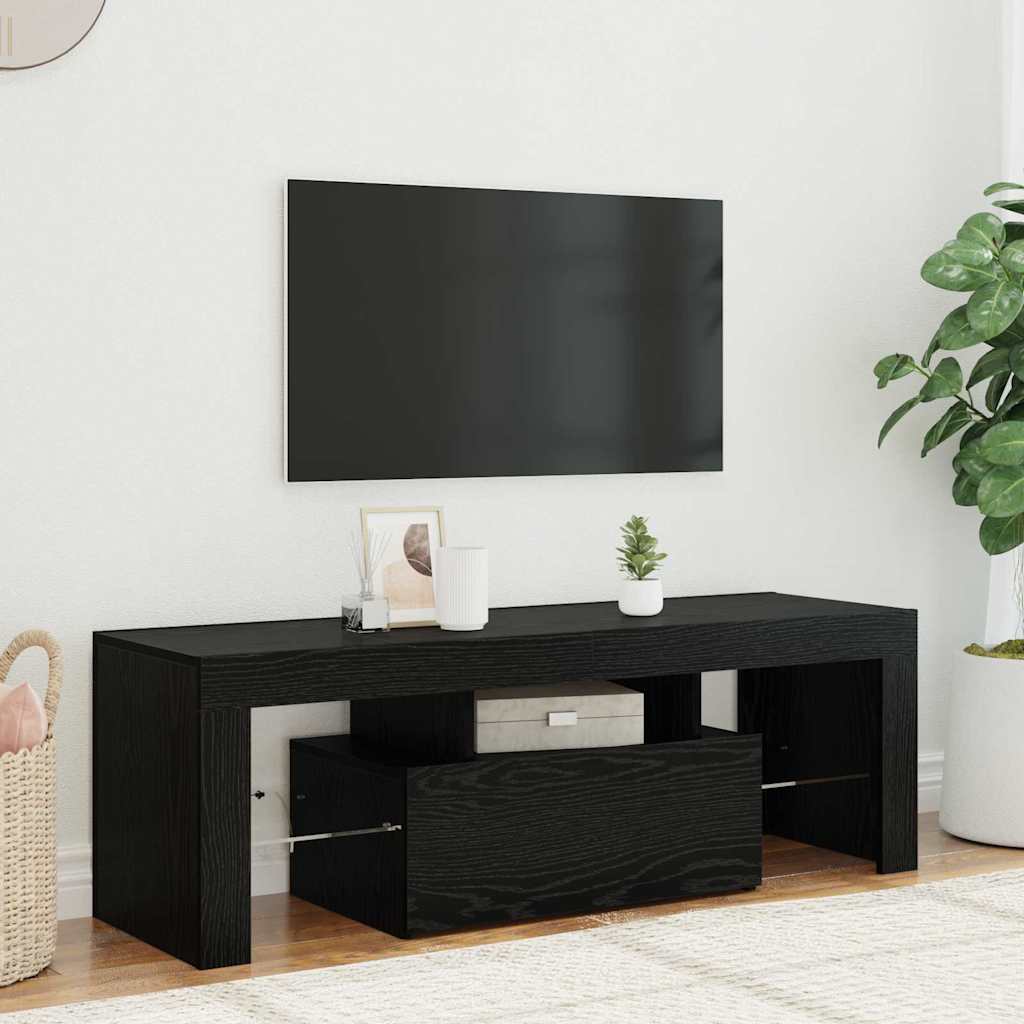 TV-skab Sort 120 x 35 x 40 cm Konstrueret træ