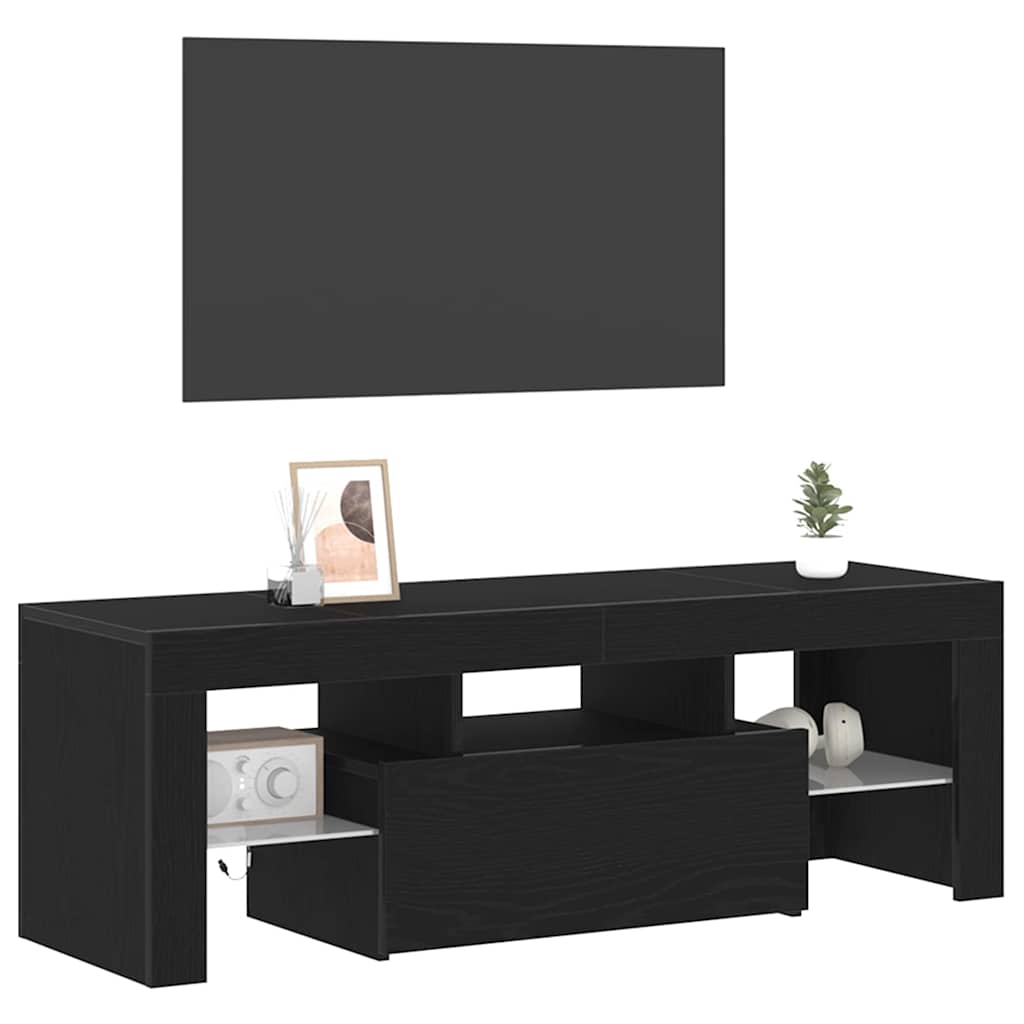 TV-skab Sort 120 x 35 x 40 cm Konstrueret træ
