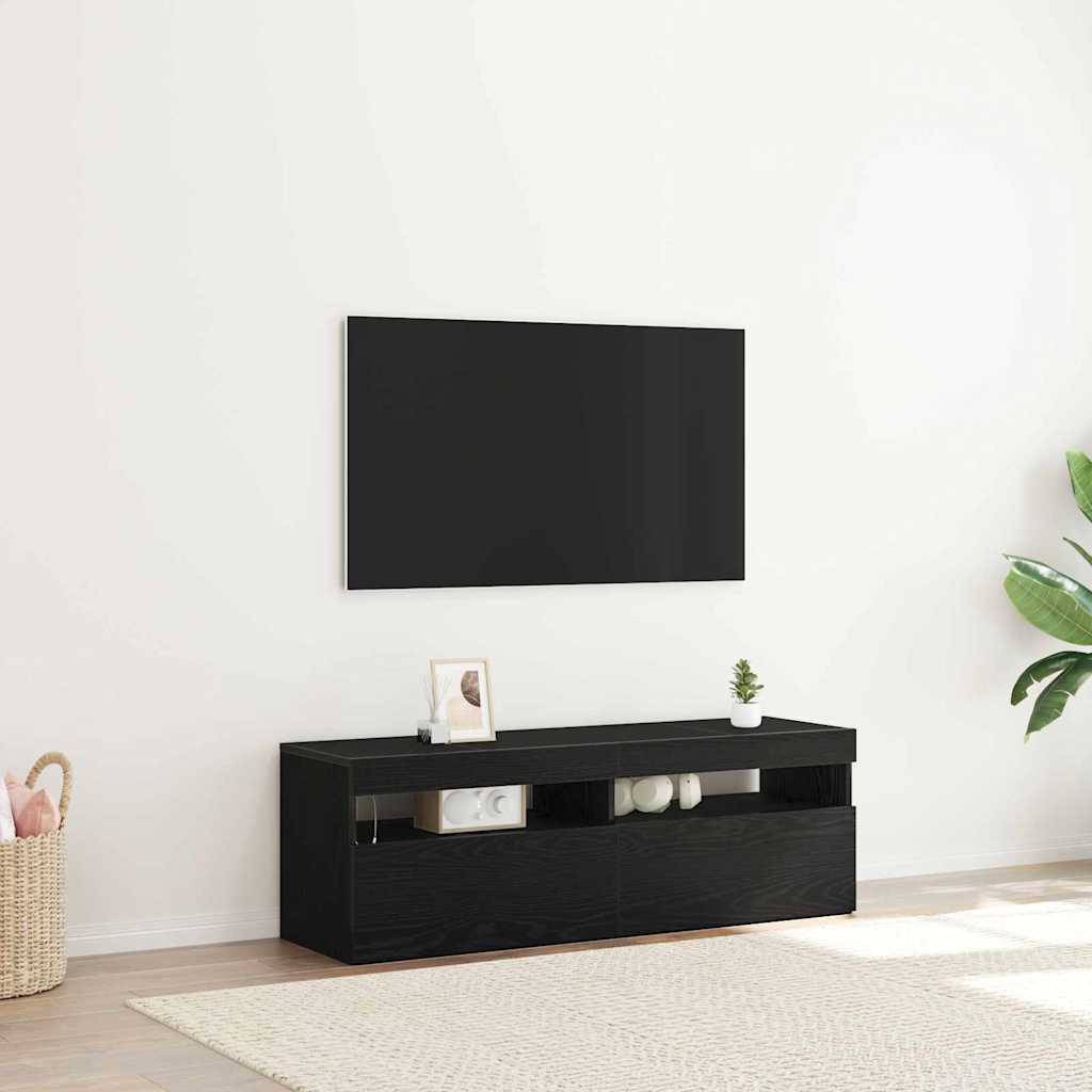 TV-skab Sort 120 x 35 x 40 cm Konstrueret træ