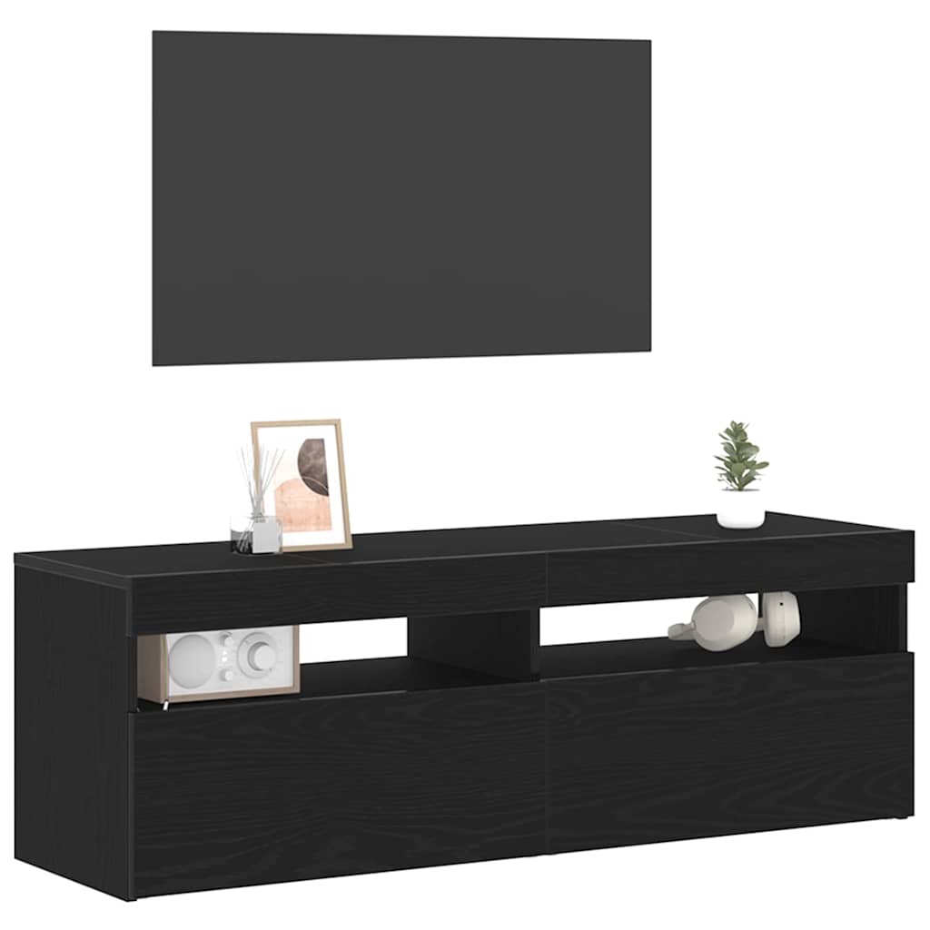 TV-skab Sort 120 x 35 x 40 cm Konstrueret træ