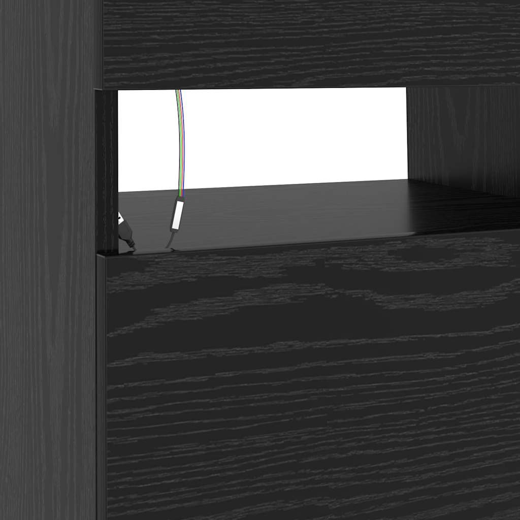 TV-skab Sort 90 x 35 x 40 cm Konstrueret træ