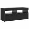 TV-skab Sort 90 x 35 x 40 cm Konstrueret træ