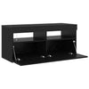 TV-skab Sort 90 x 35 x 40 cm Konstrueret træ
