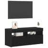 TV-skab Sort 90 x 35 x 40 cm Konstrueret træ