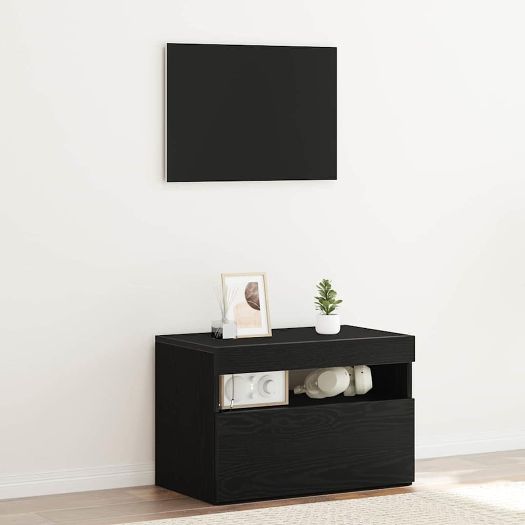 TV-skab Sort 60 x 35 x 40 cm Konstrueret træ