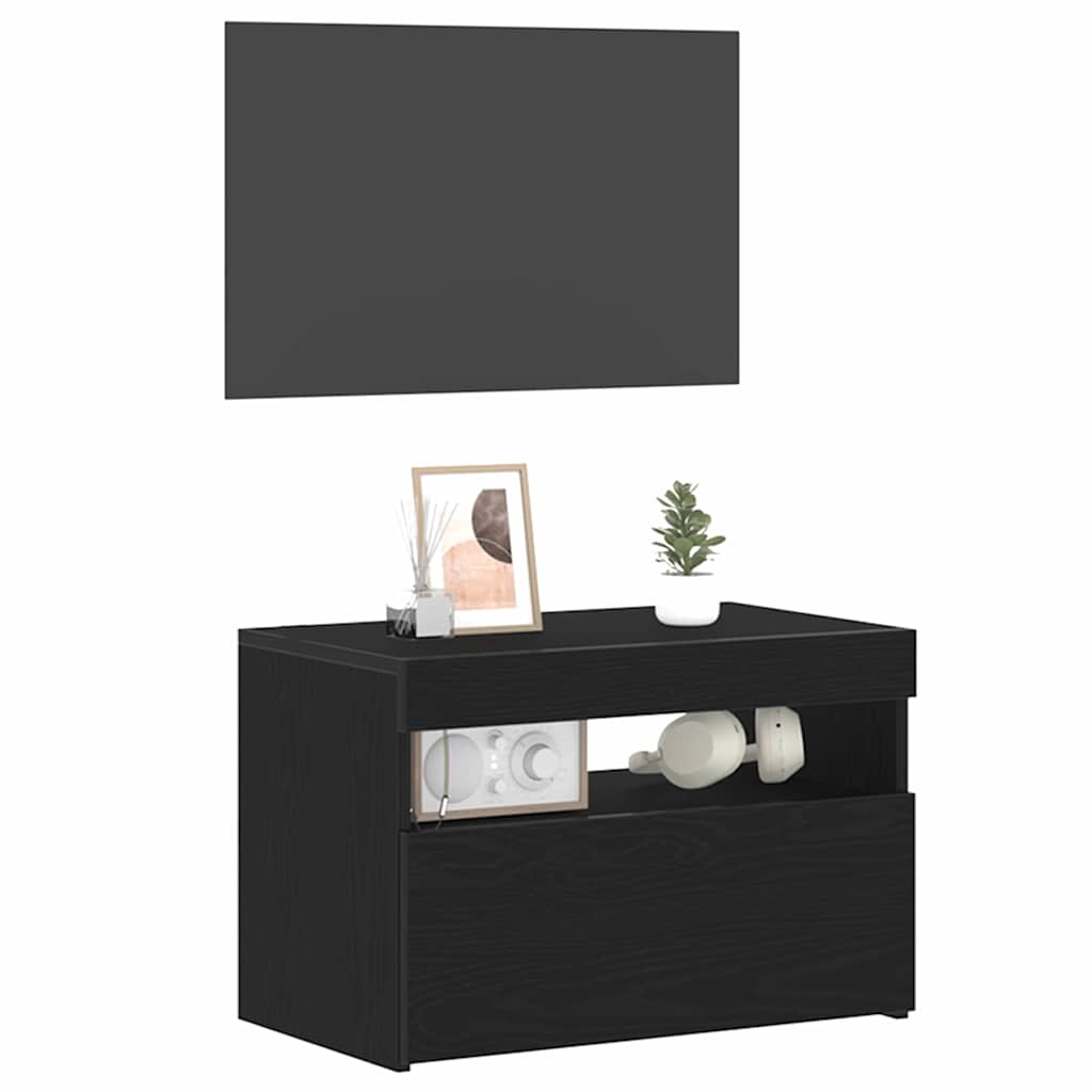 TV-skab Sort 60 x 35 x 40 cm Konstrueret træ