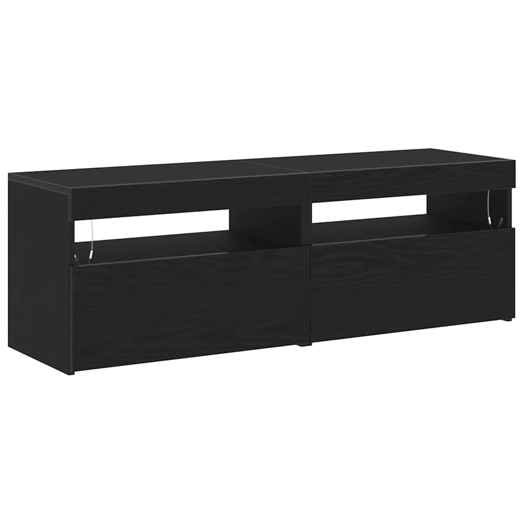 TV-skab 2 pcs Sort 60 x 35 x 40 cm Konstrueret træ