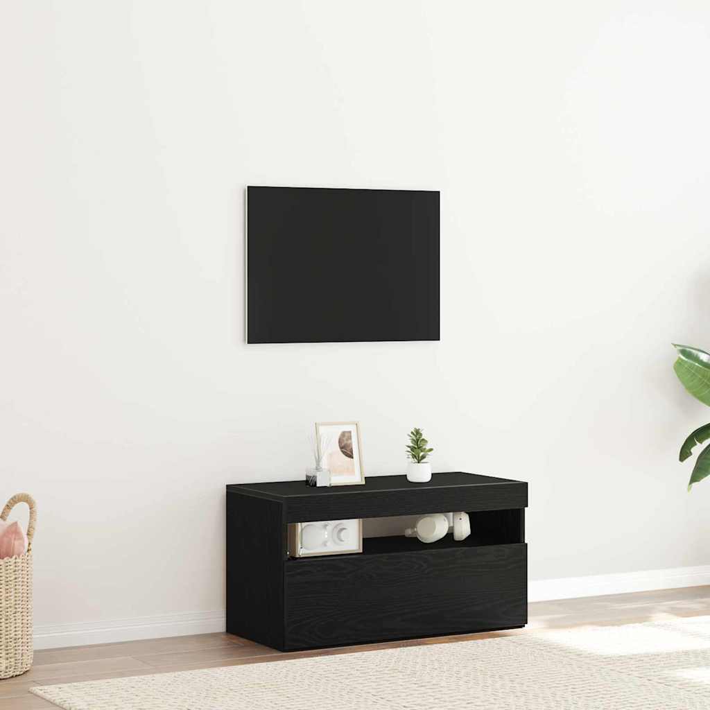 TV-skab Sort 75 x 35 x 40 cm Konstrueret træ