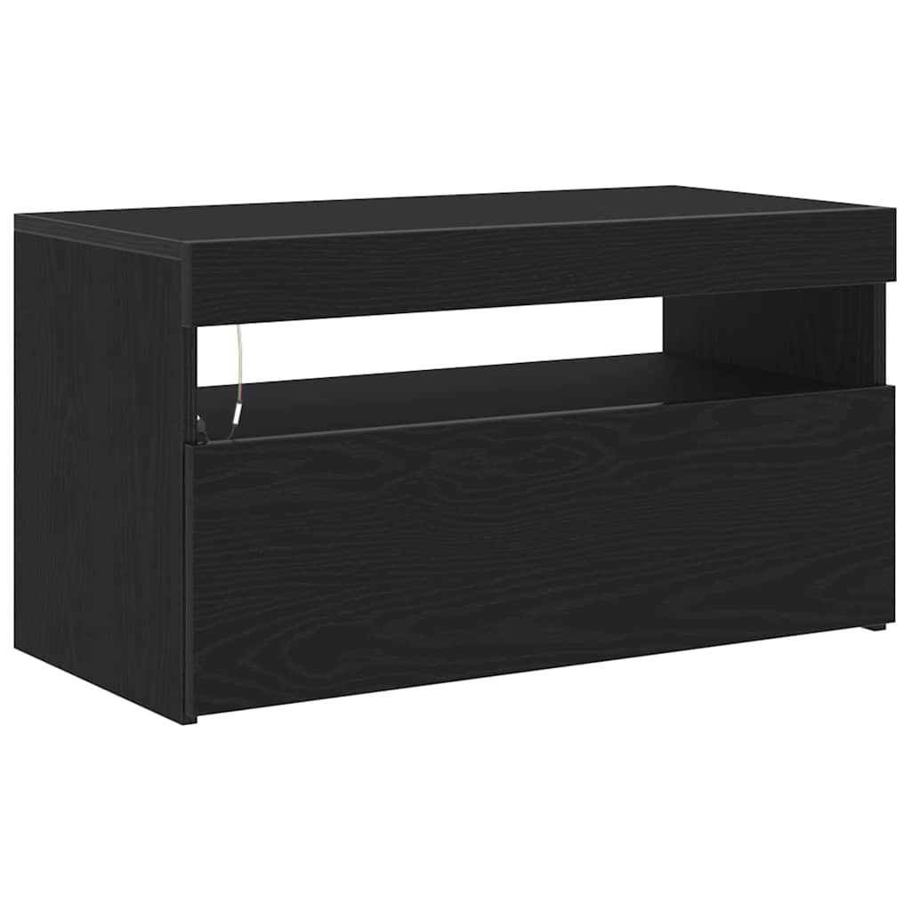 TV-skab Sort 75 x 35 x 40 cm Konstrueret træ