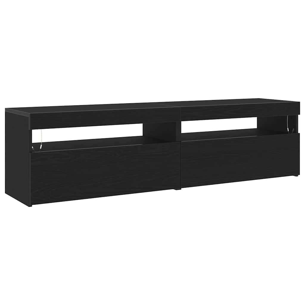 TV-skab 2 pcs Sort 75 x 35 x 40 cm Konstrueret træ