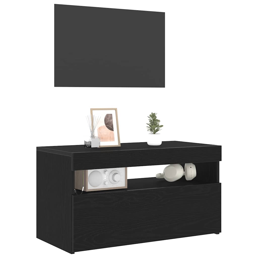 TV-skab 2 pcs Sort 75 x 35 x 40 cm Konstrueret træ