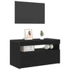TV-skab 2 pcs Sort 75 x 35 x 40 cm Konstrueret træ