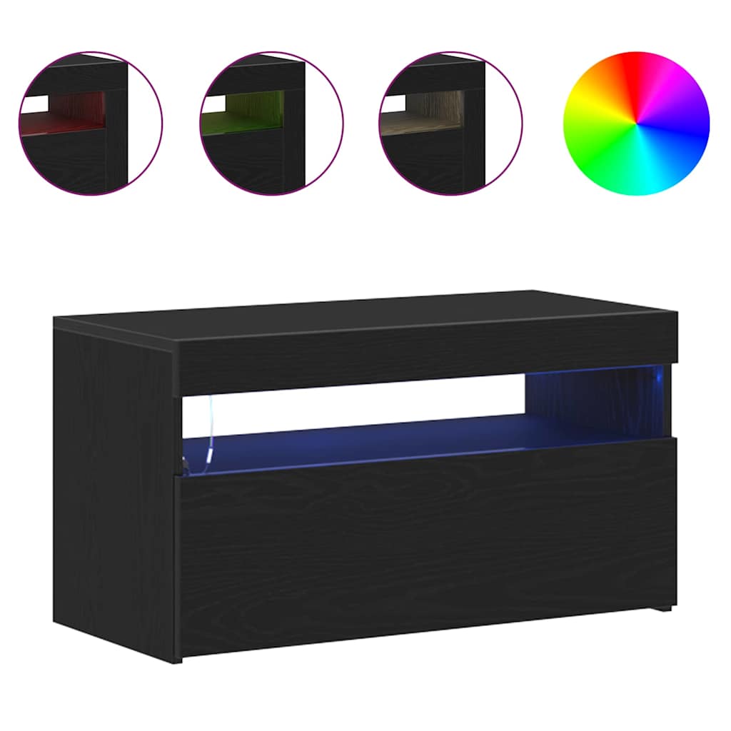 TV-skab 2 pcs Sort 75 x 35 x 40 cm Konstrueret træ
