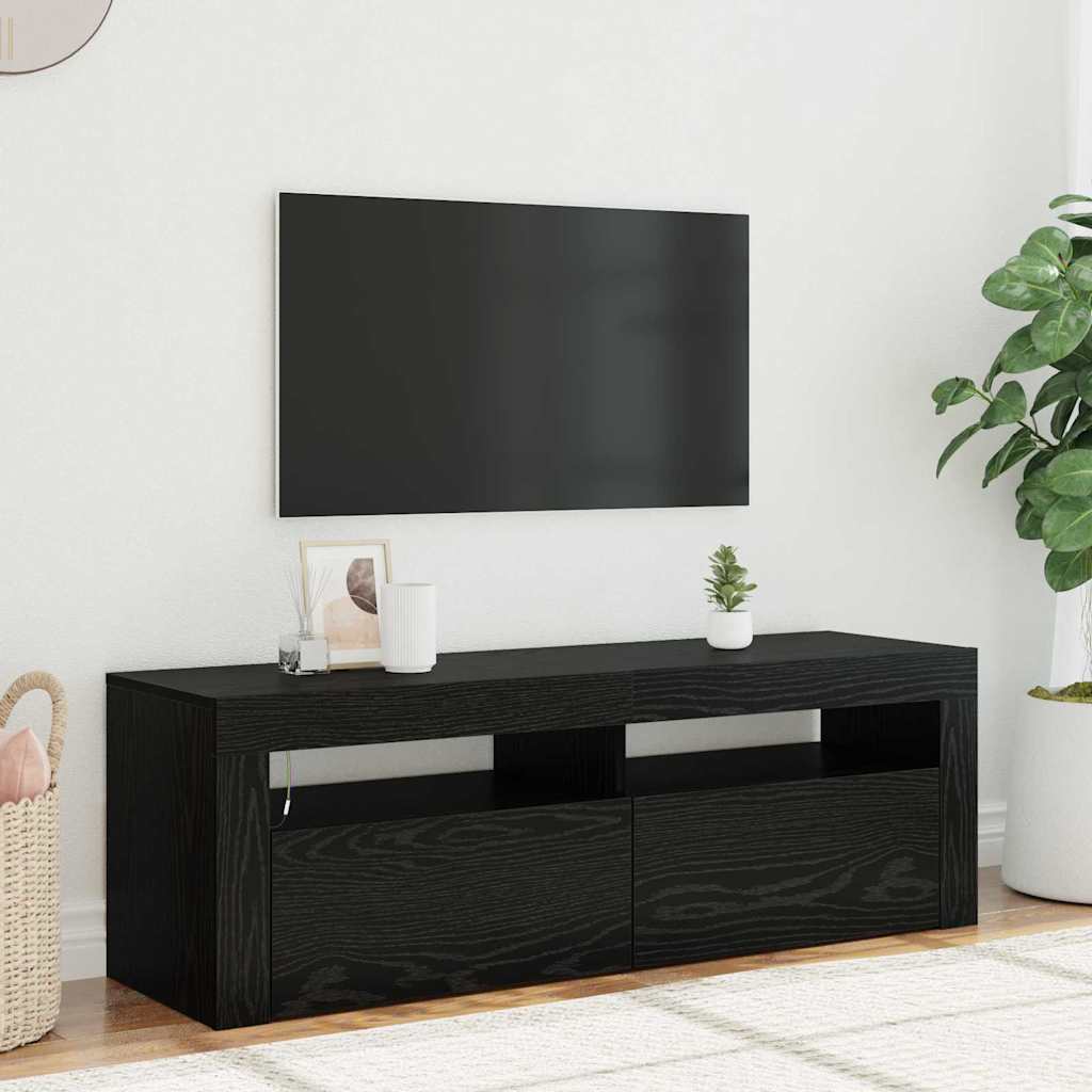 TV-skab Sort 120 x 35 x 40 cm Konstrueret træ