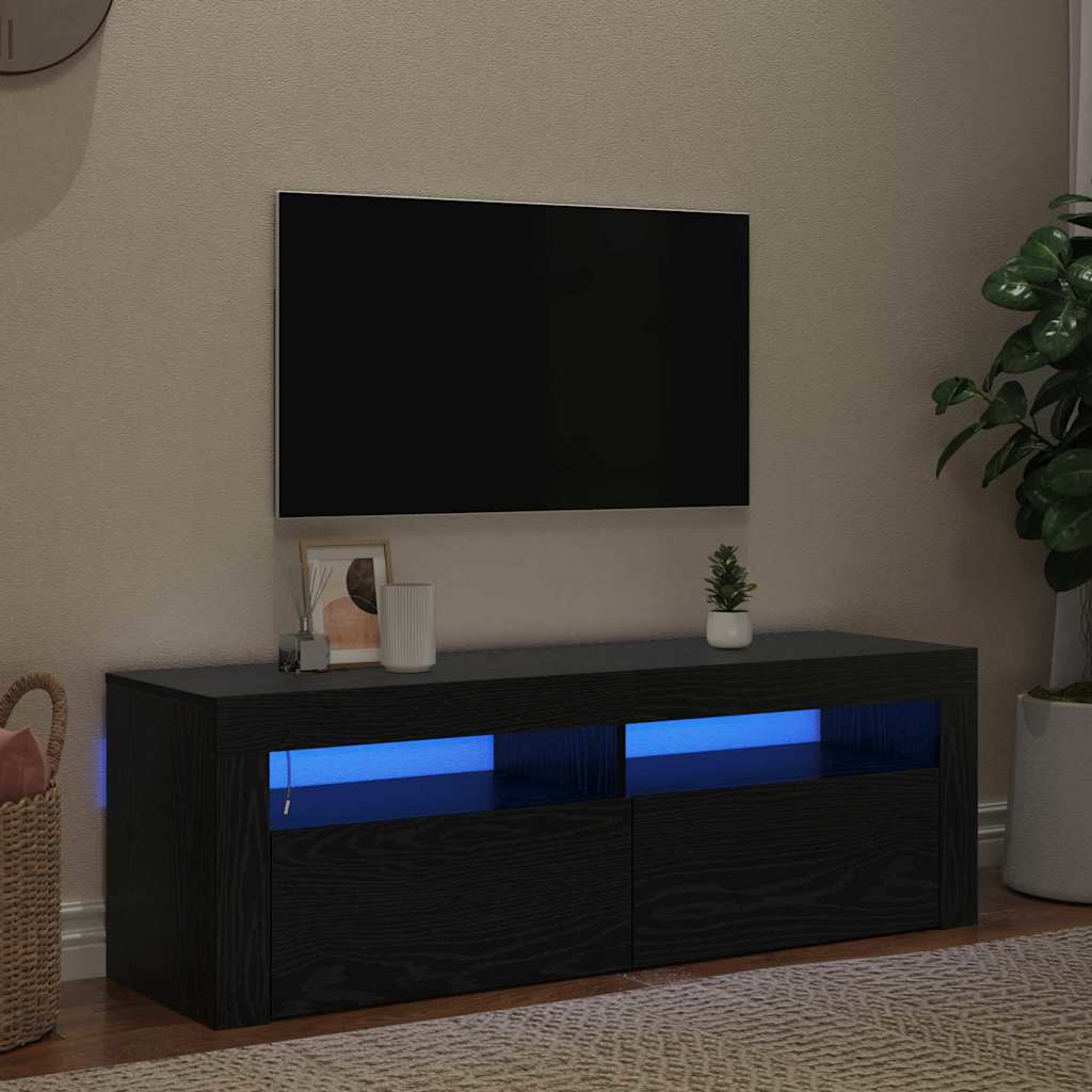TV-skab Sort 120 x 35 x 40 cm Konstrueret træ