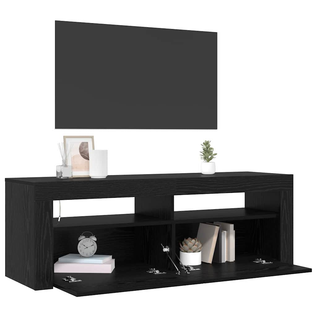TV-skab Sort 120 x 35 x 40 cm Konstrueret træ
