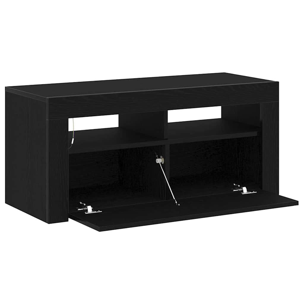 TV-skab Sort 90 x 35 x 40 cm Konstrueret træ