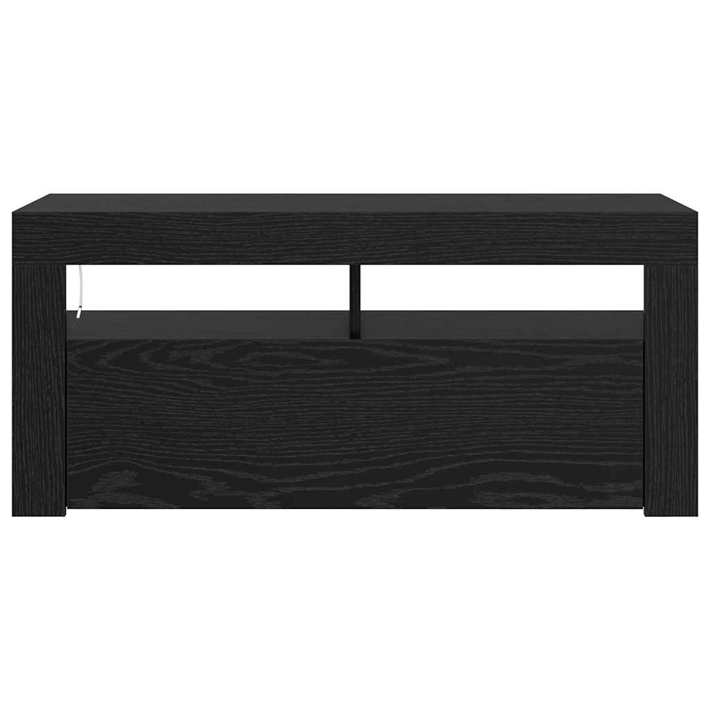 TV-skab Sort 90 x 35 x 40 cm Konstrueret træ