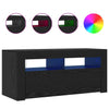 TV-skab Sort 90 x 35 x 40 cm Konstrueret træ