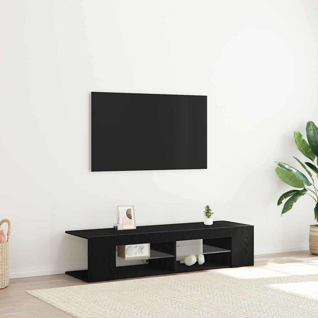 TV-skab Sort 135 x 39 x 30 cm Konstrueret træ