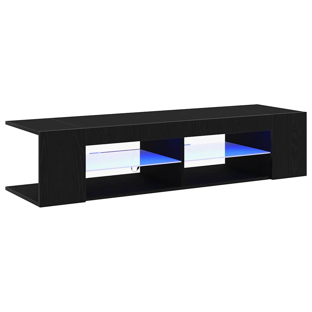 TV-skab Sort 135 x 39 x 30 cm Konstrueret træ