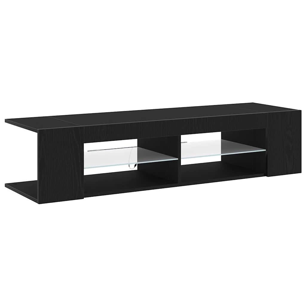 TV-skab Sort 135 x 39 x 30 cm Konstrueret træ
