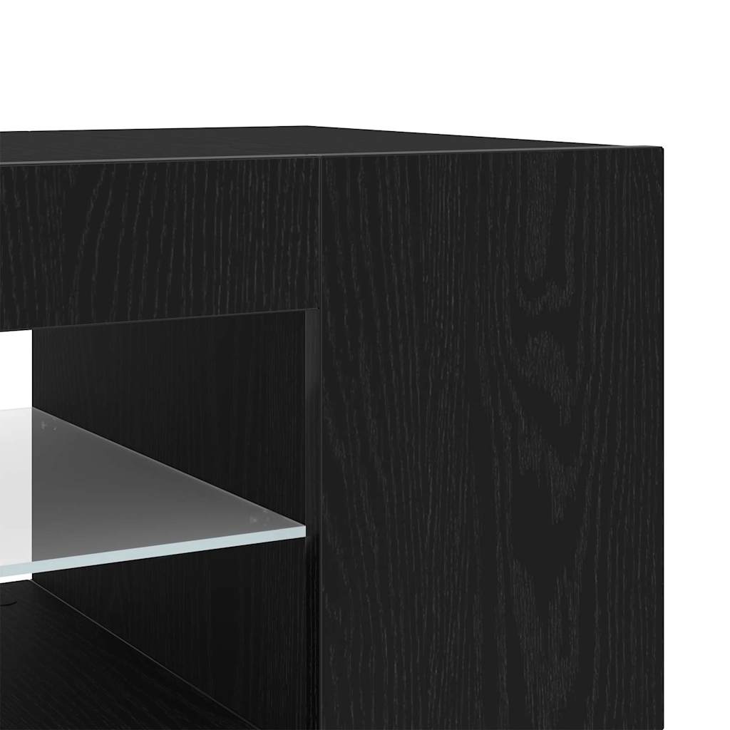 TV-skab Sort 90 x 39 x 30 cm Konstrueret træ