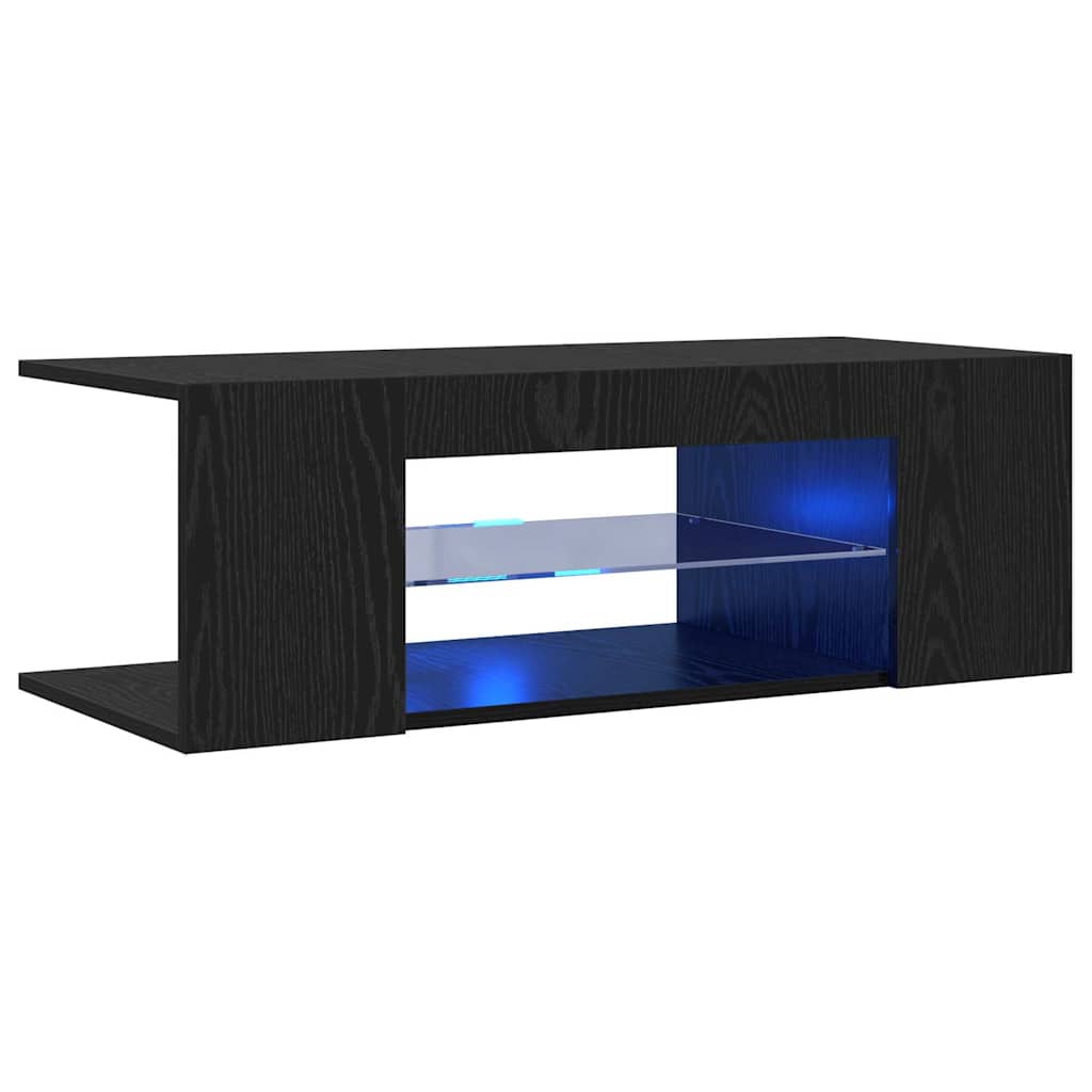 TV-skab Sort 90 x 39 x 30 cm Konstrueret træ