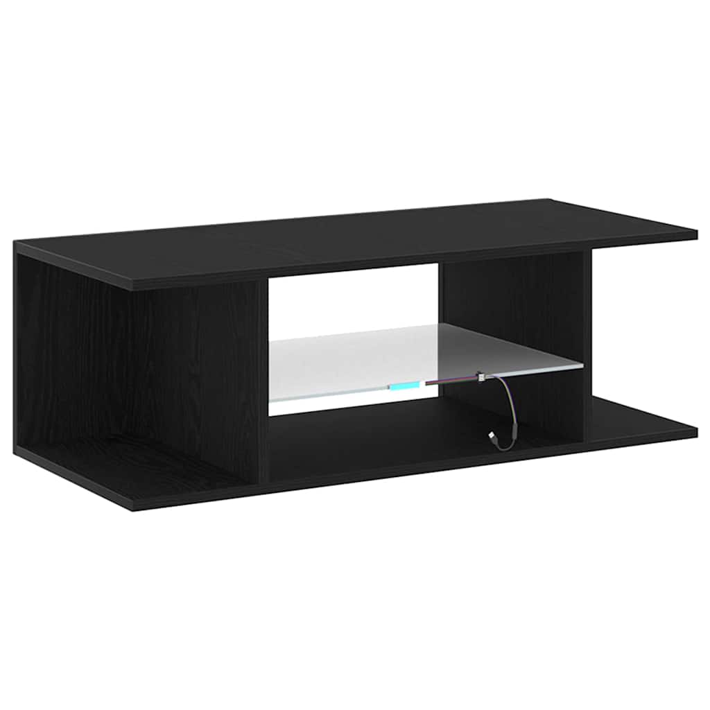 TV-skab Sort 90 x 39 x 30 cm Konstrueret træ
