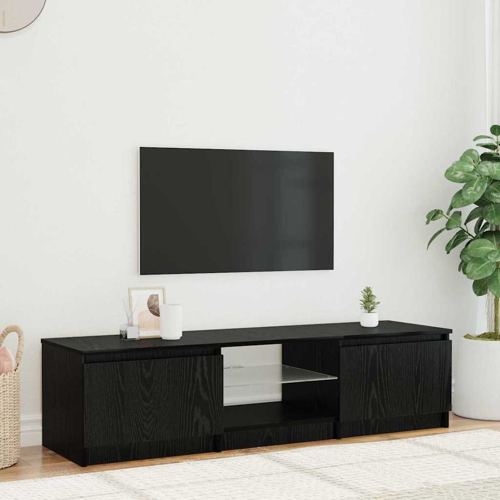 TV-skab Sort 140 x 40 x 35.5 cm Konstrueret træ