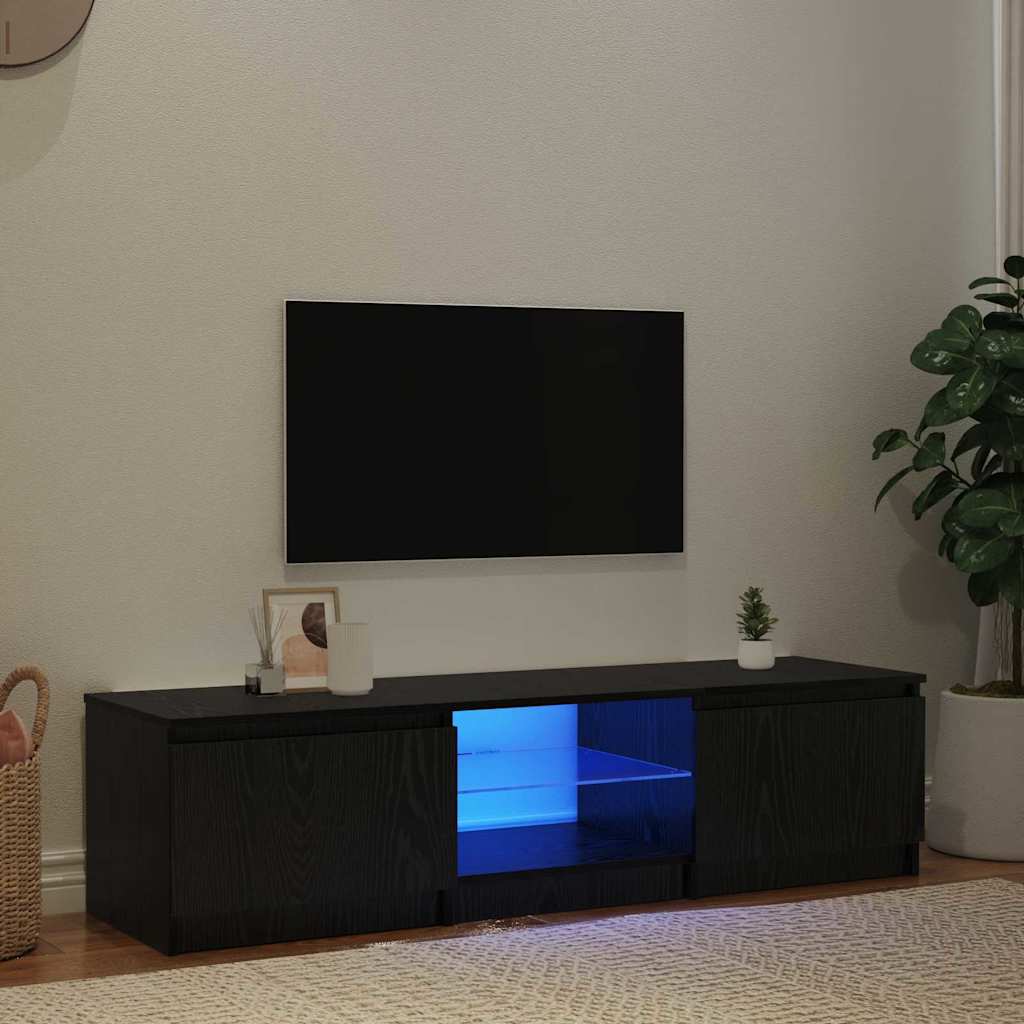 TV-skab Sort 140 x 40 x 35.5 cm Konstrueret træ