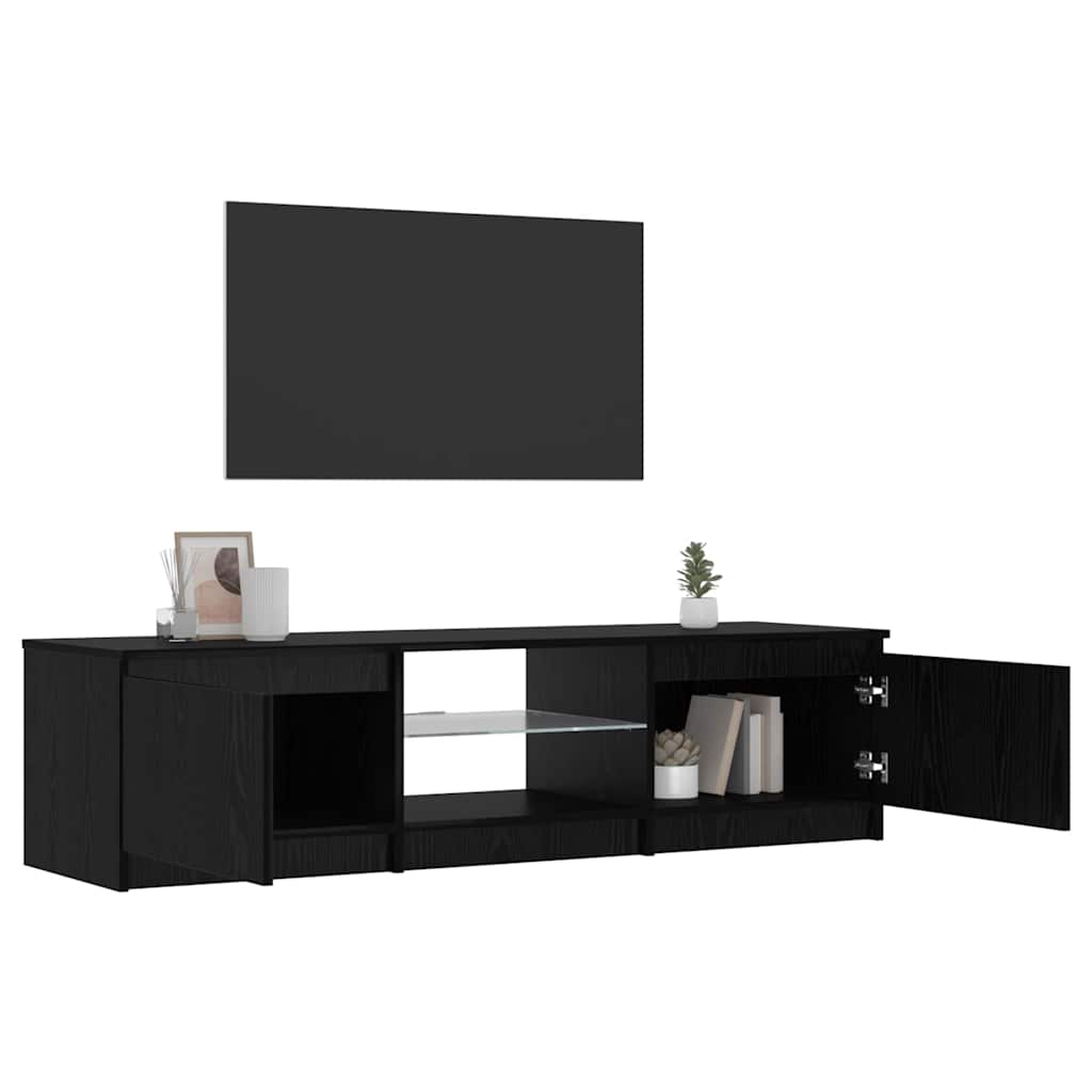 TV-skab Sort 140 x 40 x 35.5 cm Konstrueret træ