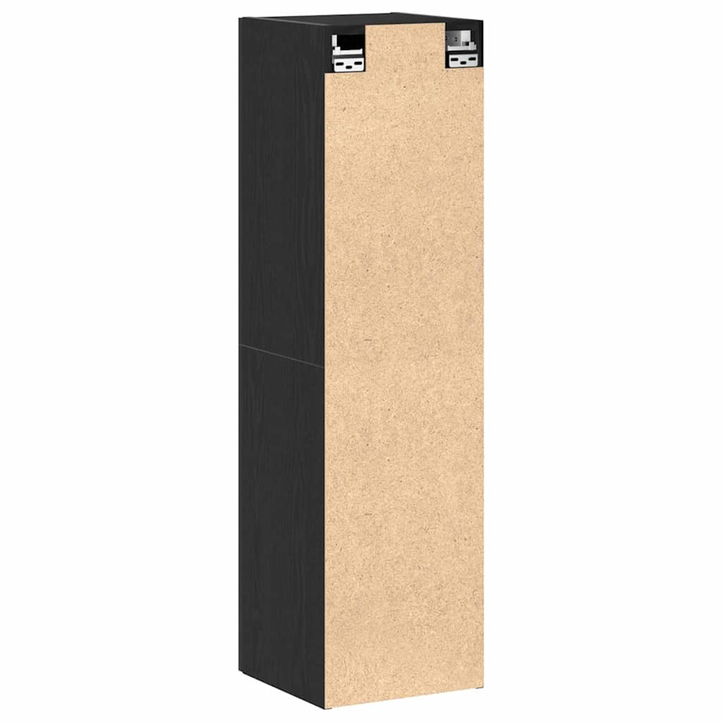 Væghængt TV Skab Sort eg 30.5 x 30 x 110 cm Konstrueret træ