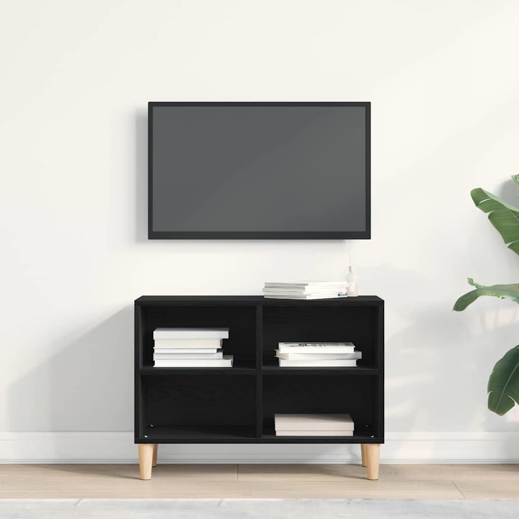 TV-skab Sort 69.5 x 30 x 50 cm Konstrueret træ