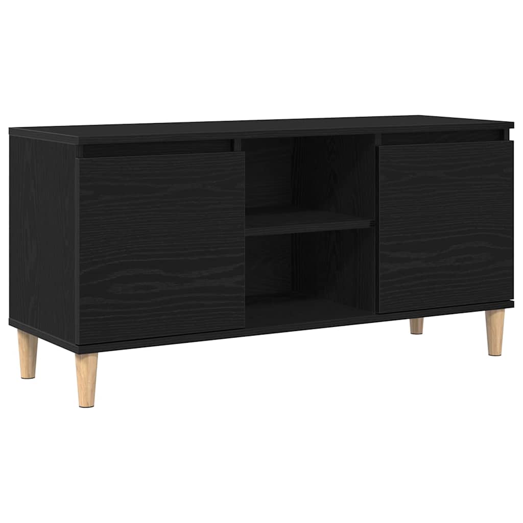 TV-skab Sort 102 x 35 x 50 cm Konstrueret træ