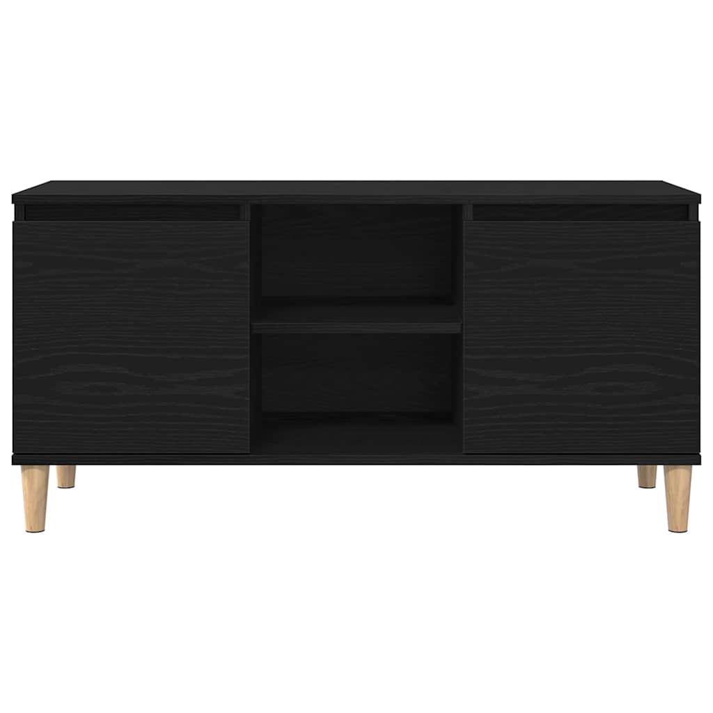 TV-skab Sort 102 x 35 x 50 cm Konstrueret træ
